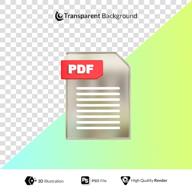PSD format file icon 3d illustration