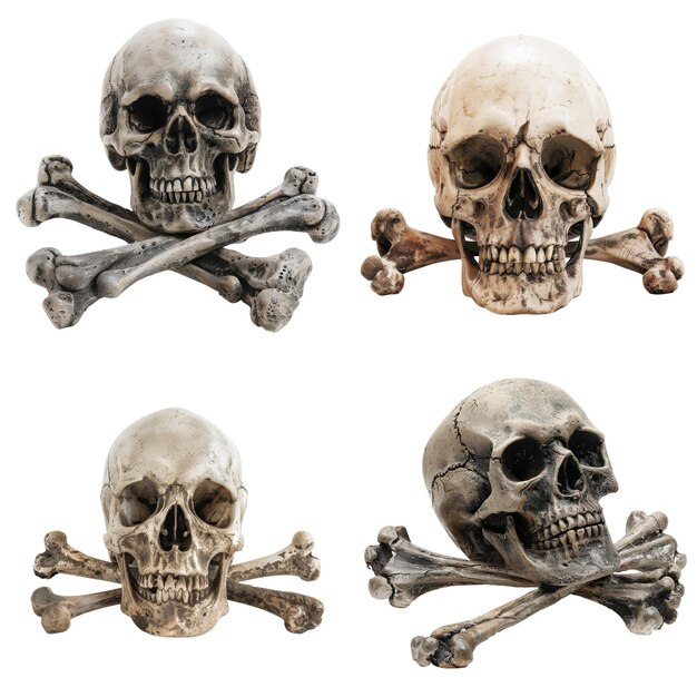 PSD four skulls and crossbones