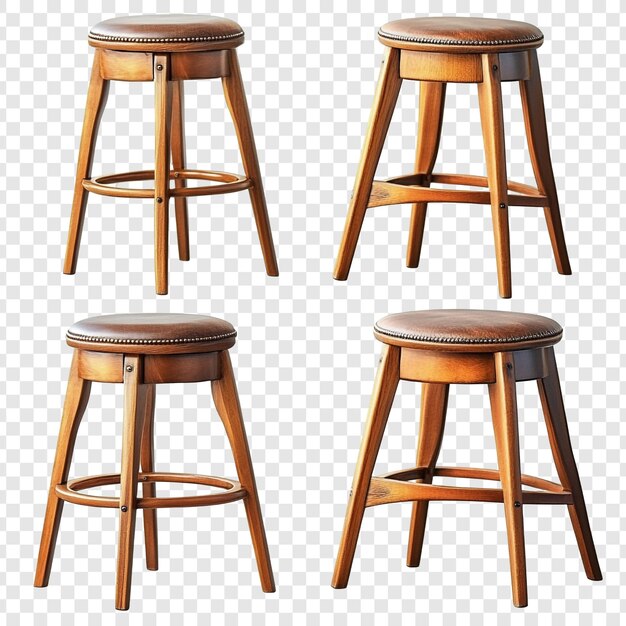 PSD four wooden bar stools