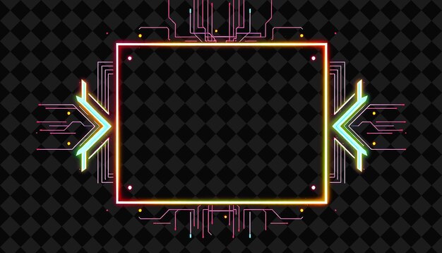 PSD a frame with neon lights on the black background