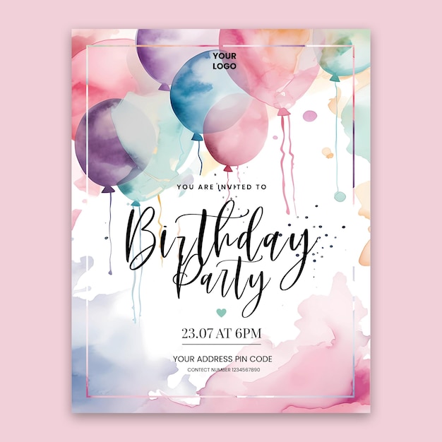 PSD free birthday party invite template