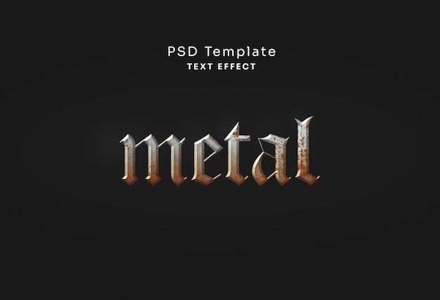 PSD free metal rusty text effect