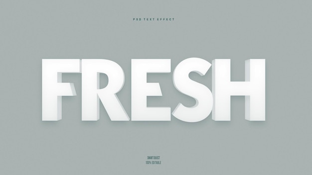 PSD free psd fresh 3d editable text effect