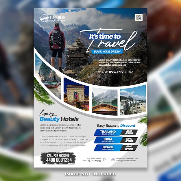 PSD free psd tour travel agency promotional flyer