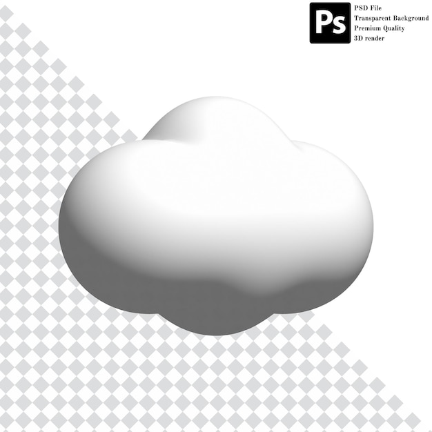 PSD free vector set of 3d simple clouds isolated on blue background