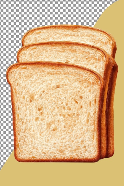 PSD fresh crispy bread ready to eat hyperrealistic isolated white plain transparent background highly de