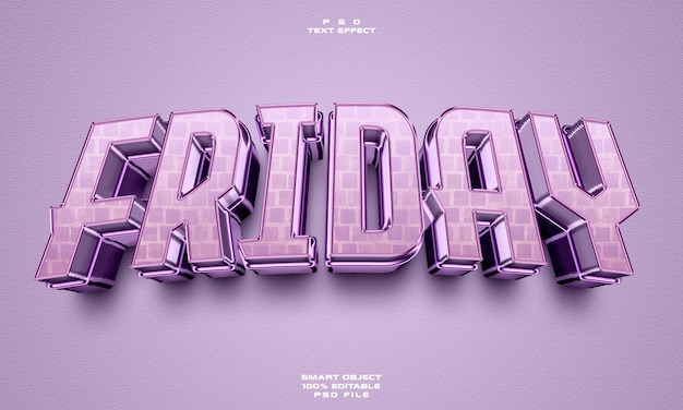 PSD friday 3d editable text effect