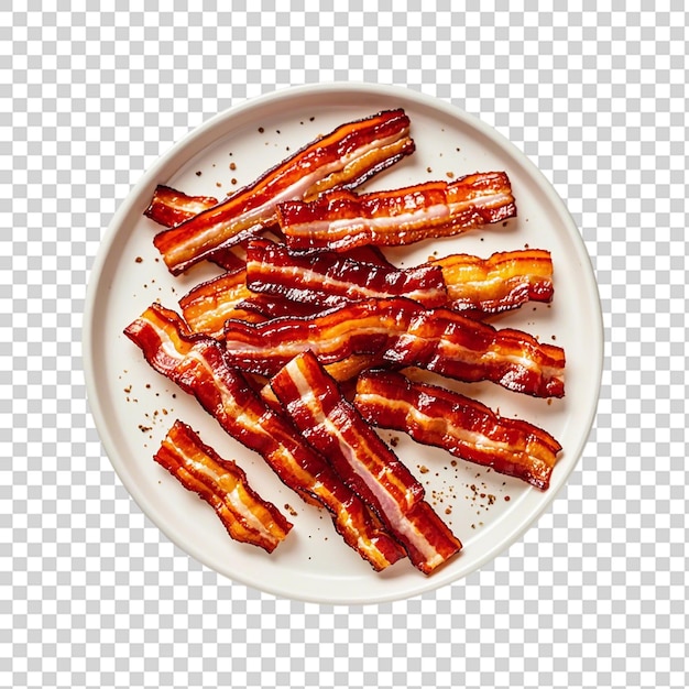 PSD fried bacon strips isolated on transparent background