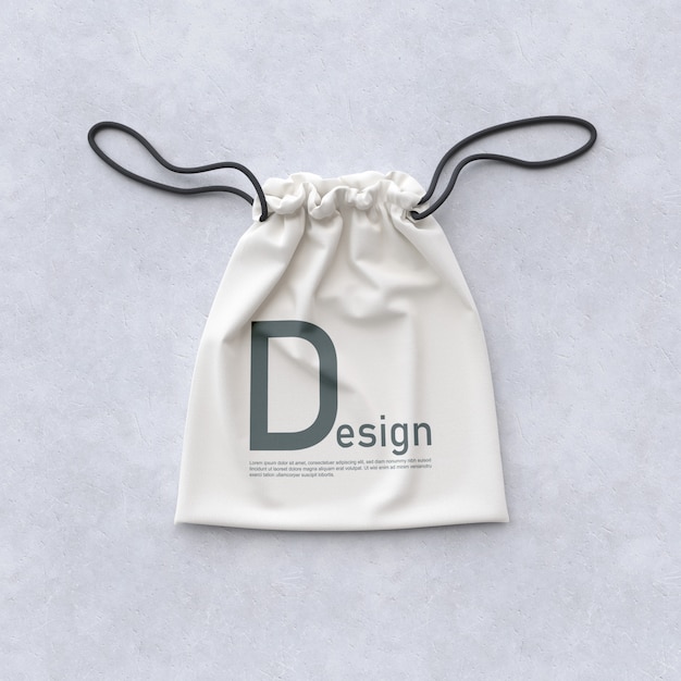 PSD front view of textile bag mockup