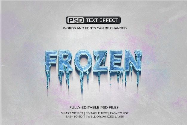 PSD frozen text effect