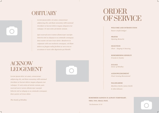 PSD funeral program template