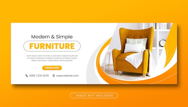 PSD furniture sale facebook cover banner template