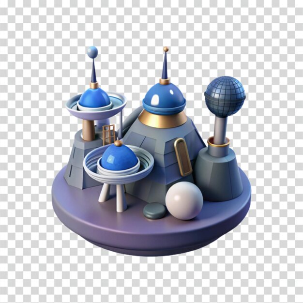 PSD futuristic space station 3d model