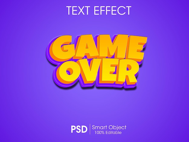 PSD game over text effect