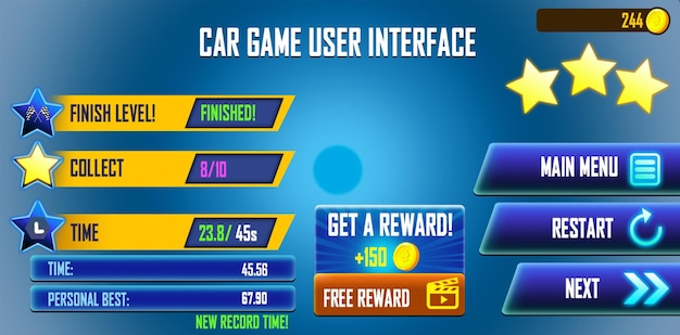 PSD game ui interface set the game or program collection of progress or loading bar options