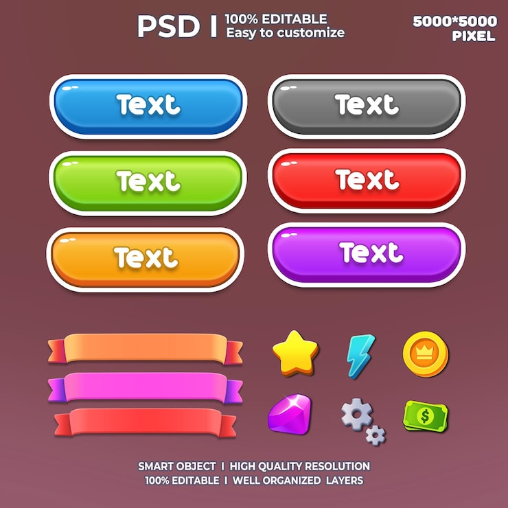 Game UI Kit 2D game Ui User Interface Casual game UI UI Kit UI Art Cartoon game Ui Cool UI