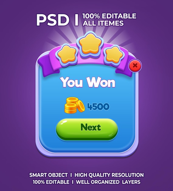 PSD game ui kit 2d game ui user interface casual game ui ui kit ui art cartoon game ui cool ui