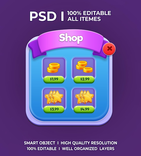 PSD game ui kit 2d game ui user interface casual game ui ui kit ui art cartoon game ui cool ui