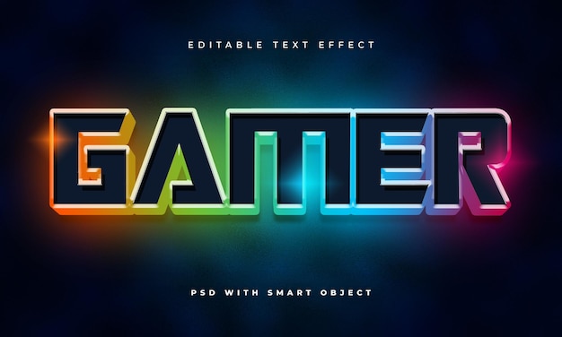 PSD gamer editable text effect template