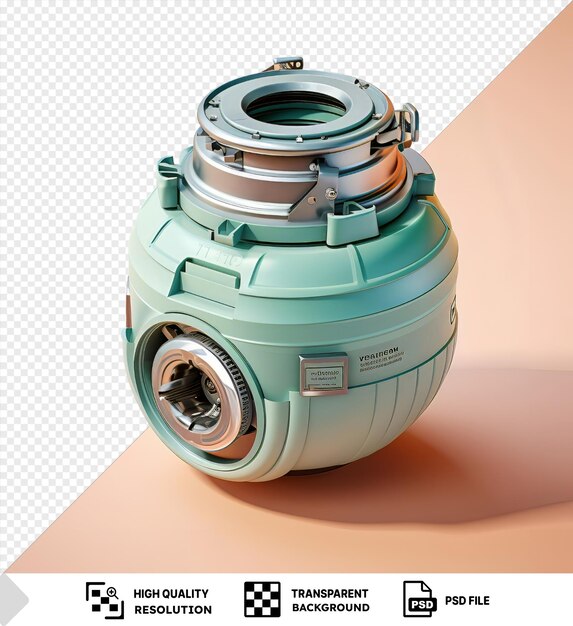 PSD garbage disposal in the shape of a robot on a pink background