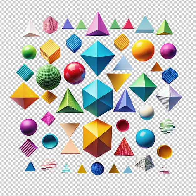 PSD geometrical forms on transparent background