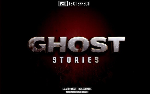 PSD ghost text effect font editable typography 3d text