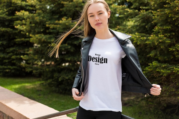 PSD girl tshirt mockup