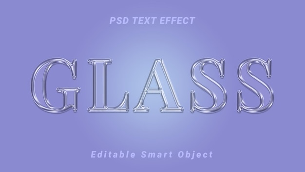 PSD glass 3d editable text effect premium vector for photoshop style