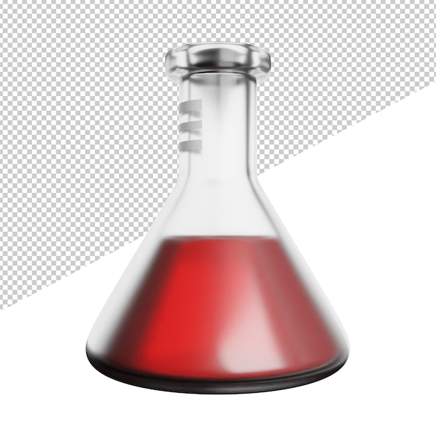 PSD a glass beaker with a red liquid in it.