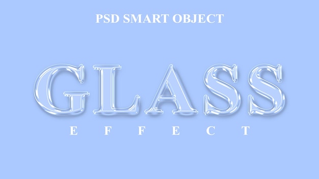 PSD glass effect text psd smart object