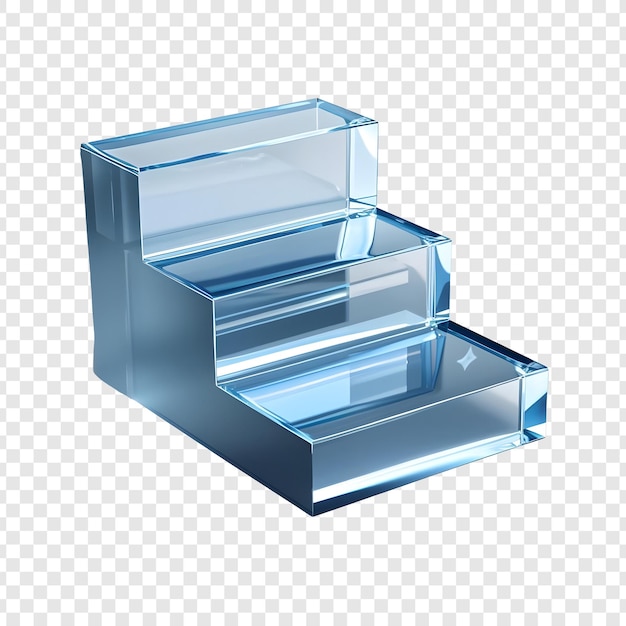 PSD glass stairs 3d render