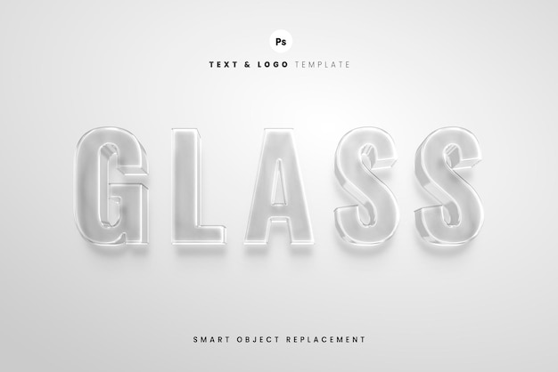 PSD glass text effect template