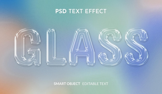 PSD glass text effect