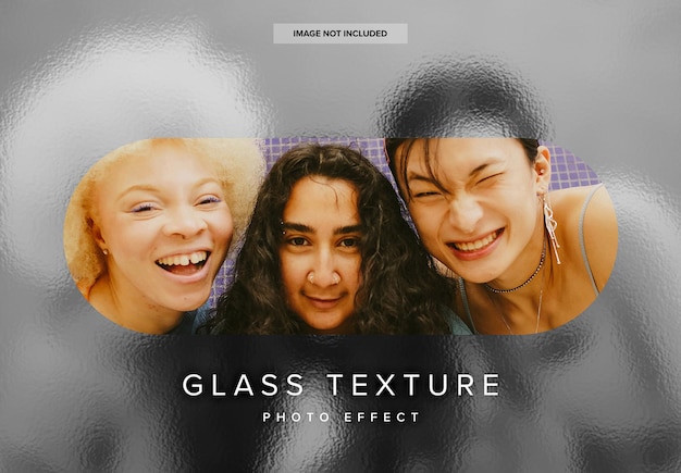 PSD glass texture image effect mockup