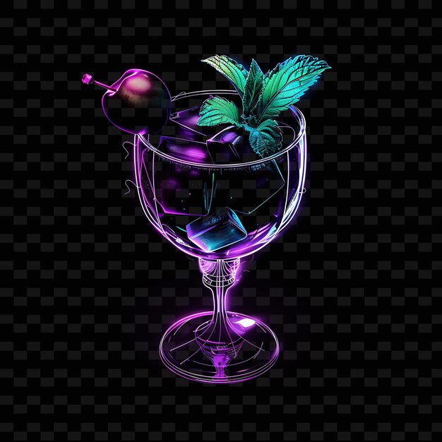 PSD a glass with a fruit and a green leaf on it