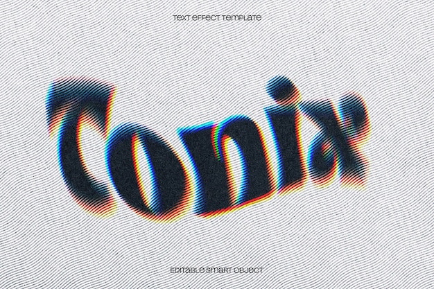 PSD glitch halftone text effect