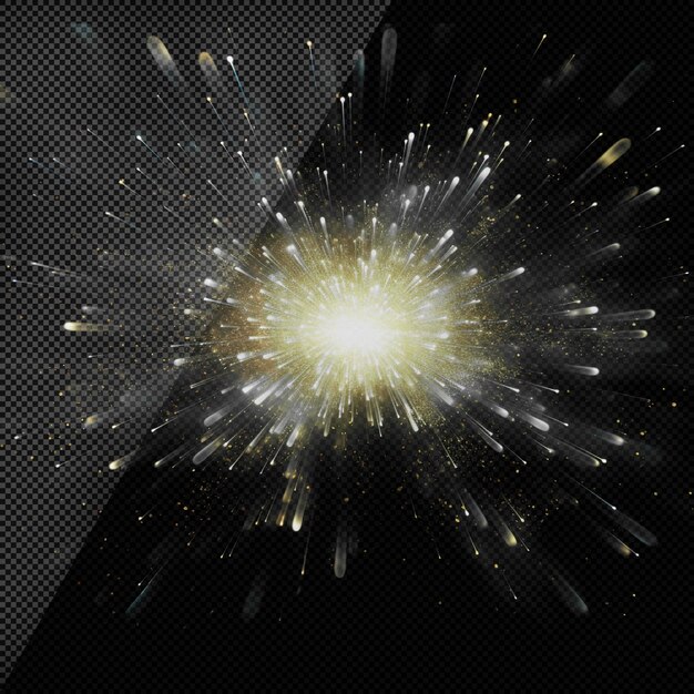 PSD glittering light explosion isolated transparent background
