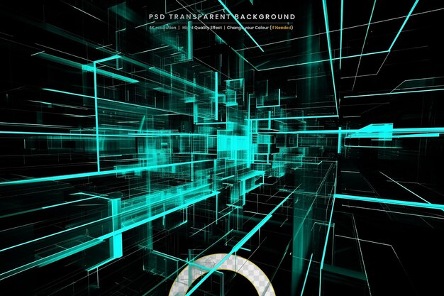 PSD global business internet network connection on transparant background