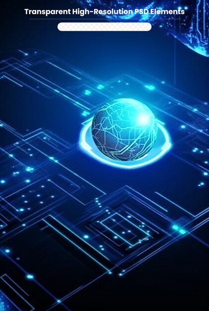 PSD global connection network transparent background