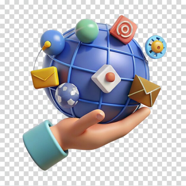 PSD global network in hand