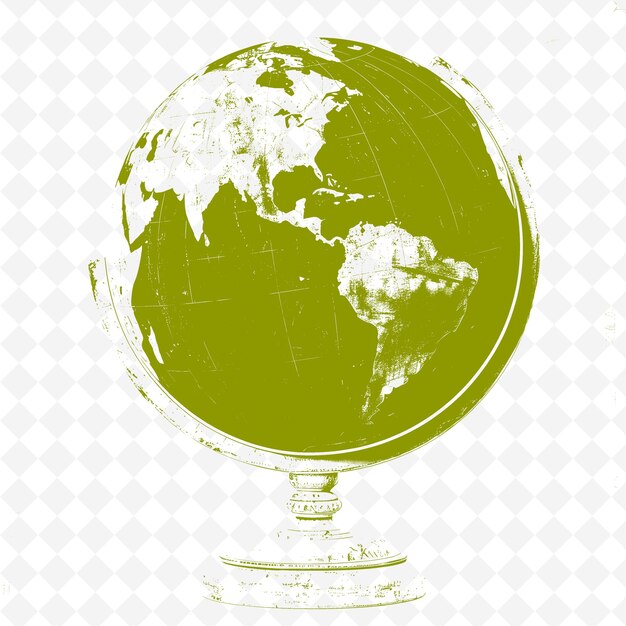 PSD a globe with a green background and a white background