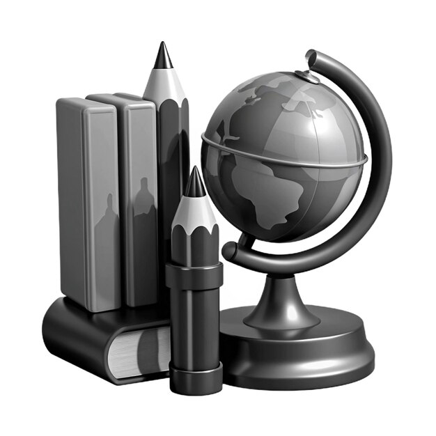 PSD a globe with a pencil and a pencil in it