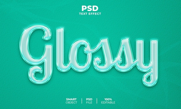 PSD glossy 3d editable text effect