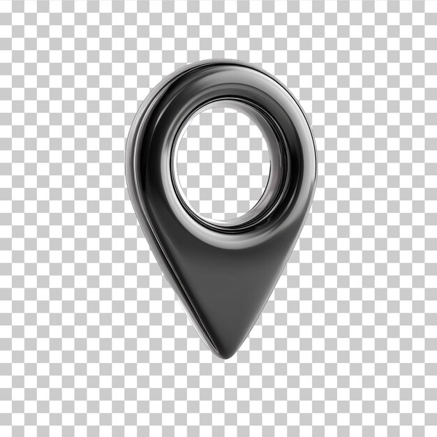 PSD glossy black 3d location pin icon