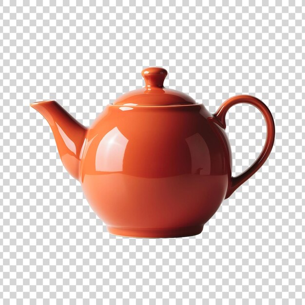 PSD glossy orange teapot