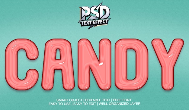 PSD glossy pink candy style editable text effect for photoshop