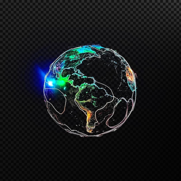 PSD glowing earth transparent