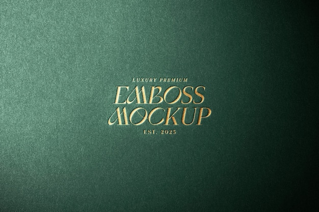 PSD gold foil emboss logo mockup