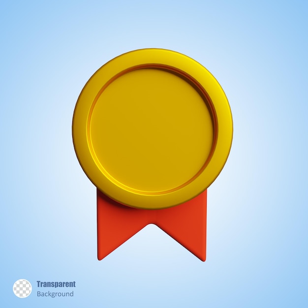 PSD gold medallion in 3d render design