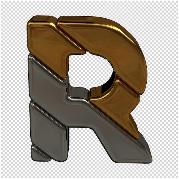 PSD gold and silver letter 3d rendering